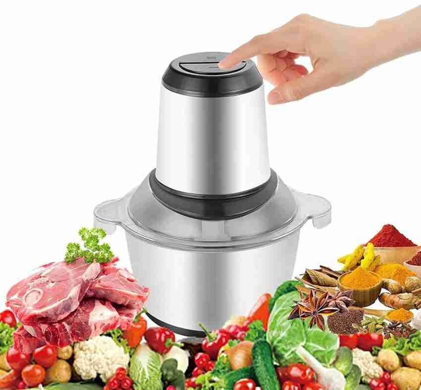 SKYTONE Electric Food Chopper, 2L 8-Cup Stainless Steel Bowl Kitchen Mini  Food Processor for Meat Vegetables Fruits or Nuts, 700w 4bi-Level Blades