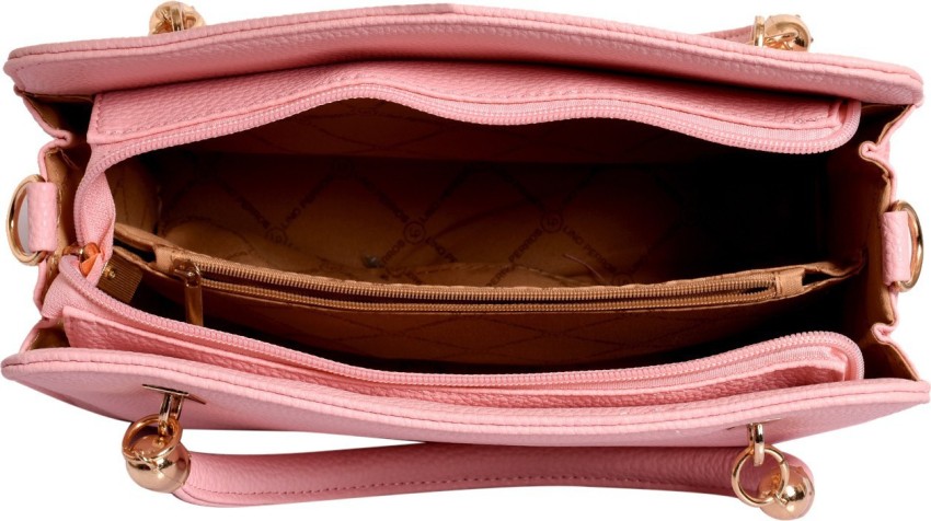 Lino Perros Women's Synthetic Leather Sling Bag Pink