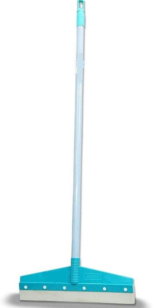 Plastic Microfiber 2 In 1 Long Handle Floor Cleaning Brush With Wiper,  Medium, Light, 15 inch