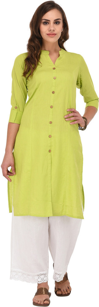 Readymade Muslin Silk Printed Kurti In Parrot Green  kueiaa161