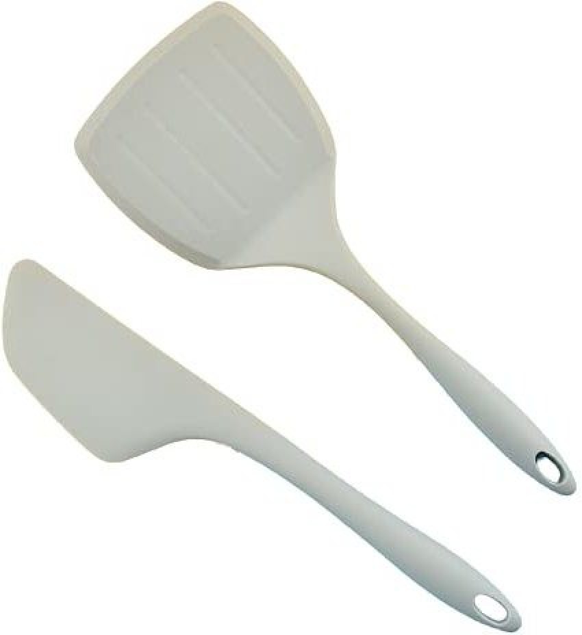 Silicone Pancake Spatula With Wooden Handle, Wide Nonstick Fish Shovel  Turner, Flexible Silicone Flexible Turner Tool For Nonstick Cookware, White