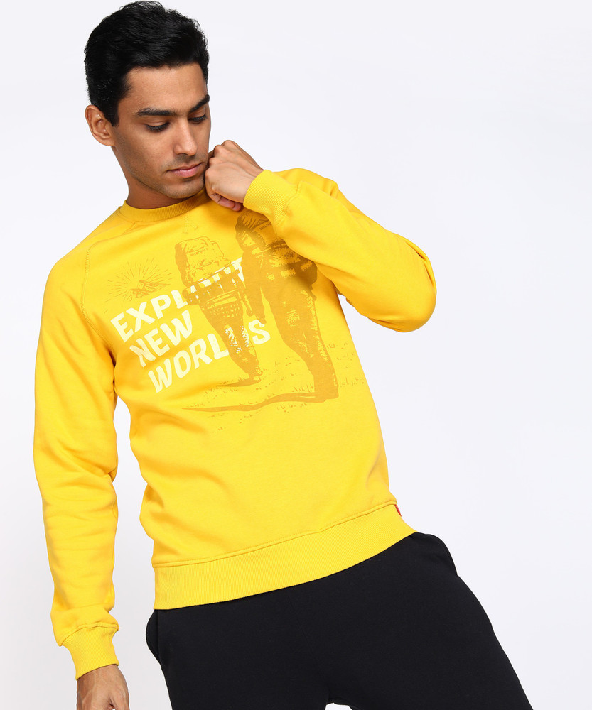 Sleeve Printed Men Sweatshirt 