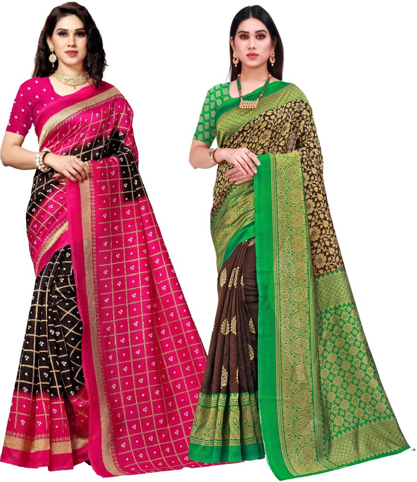 Buy RUTAENTERPRISE Woven Banarasi Jacquard Cotton Silk Cream Pink Sarees  Online  Best Price In India  Flipkartcom