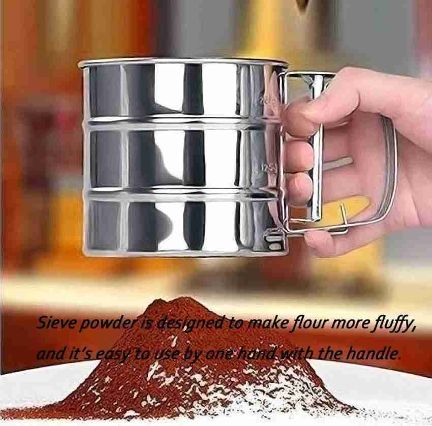 1pc Stainless Steel Flour Sifter, Single Hand Operation For Baking