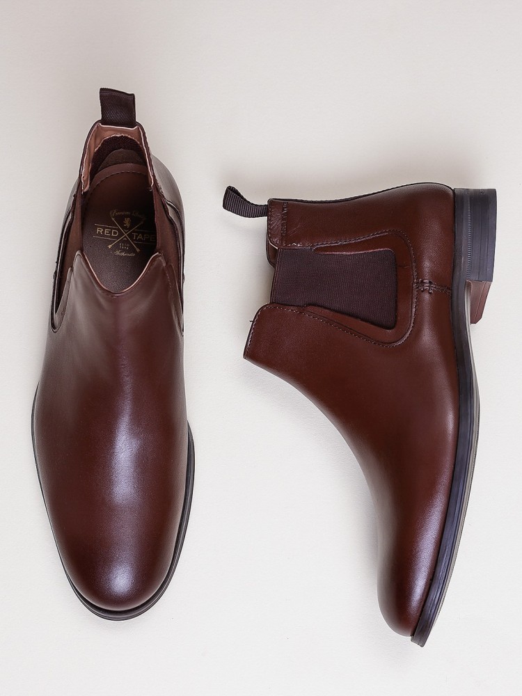 red tape teak brown chelsea boots