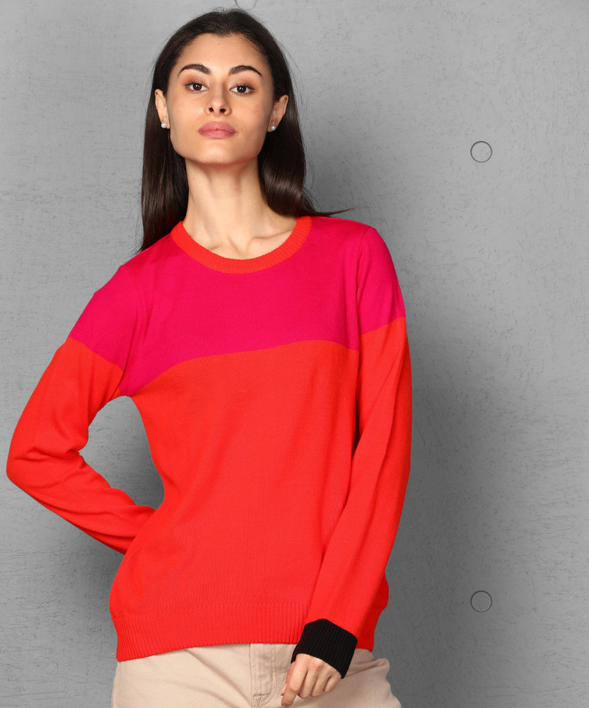 METRONAUT Colorblock Round Neck Casual 