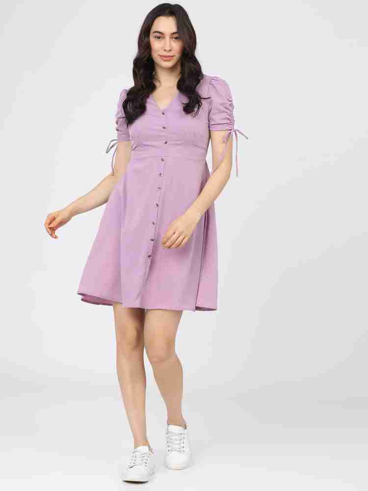 Buy Tokyo Talkies Women Elegant Lavender Solid Dress - Dresses for Women  17024278