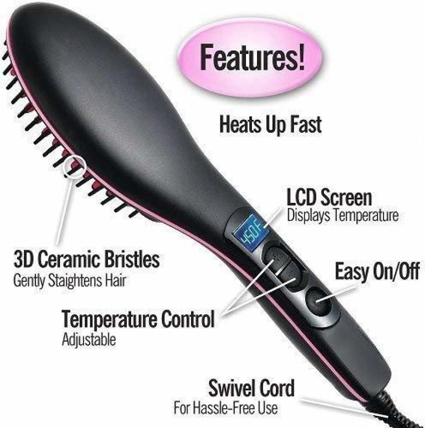 Qoo10  Hair Electric Comb Brush 3 in 1 Ceramic Fast Hair Straightener For  Wom  Home Electronics