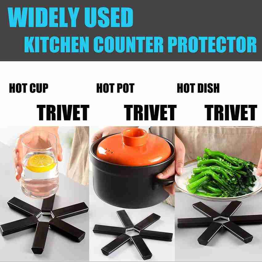 Set Of 5 Silicone Trivet Mat Expandable Hot Pot Holder With