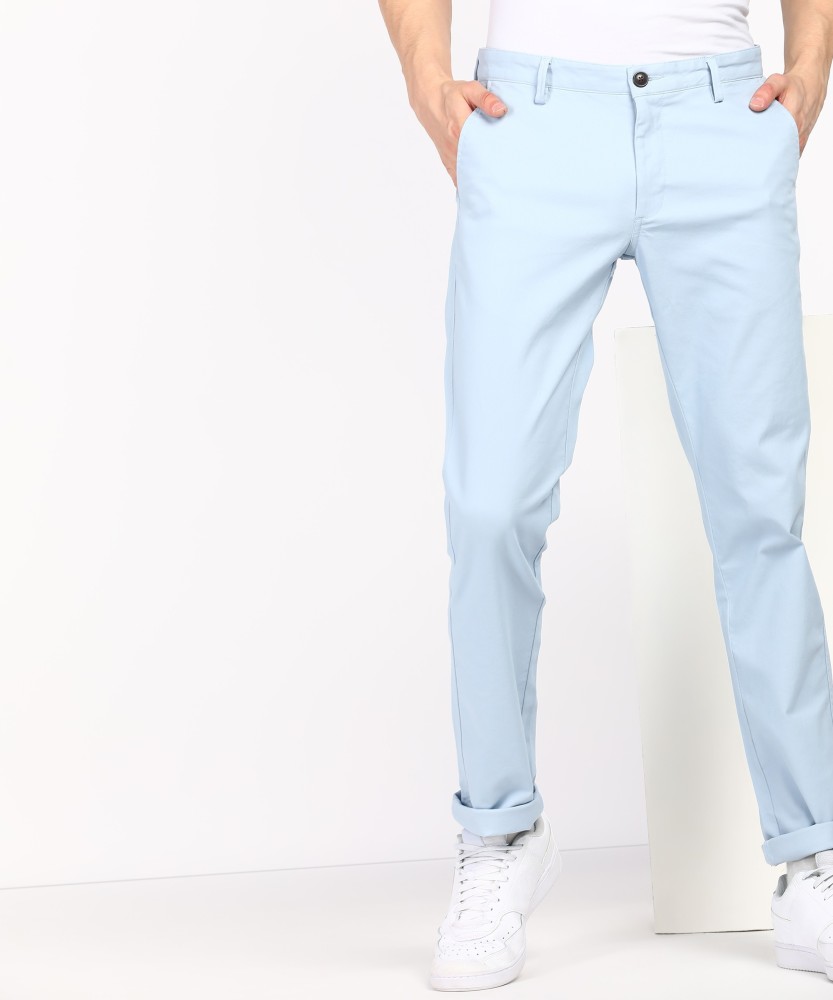 Buy INDIAN TERRAIN Solid Cotton Blend Slim Fit Mens Trousers  Shoppers Stop