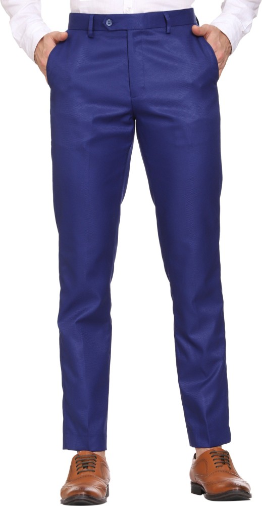 Buy Pesado Men Solid Royal Blue Formal Trousers Online at Best Prices in  India  JioMart