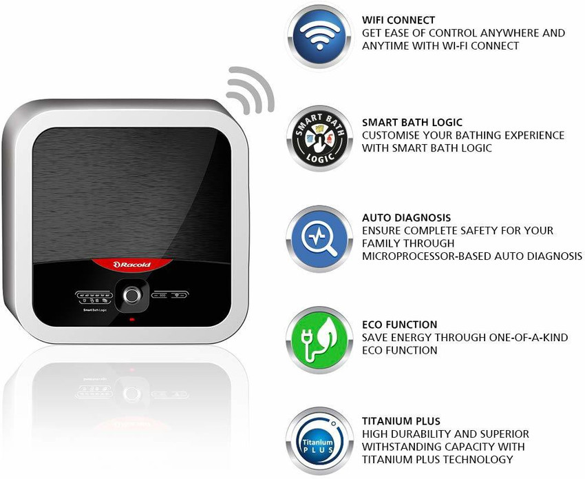 Racold 25 L Storage Water Geyser (OMNIS 25 Wi-Fi 2kW, Black) Price in India  - Buy Racold 25 L Storage Water Geyser (OMNIS 25 Wi-Fi 2kW, Black) online  at Flipkart.com