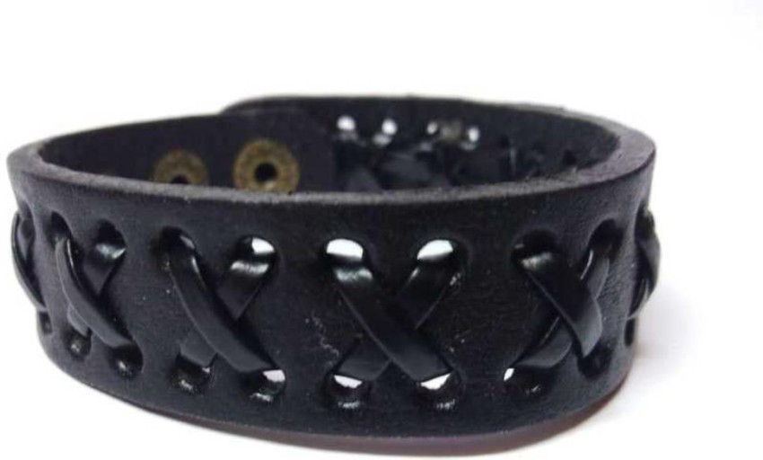 Buy ZIVOM Stylish breided Ring 100 Genuine Handcrafted Black Leather Wrist  Band Multi Strand Bracelet Men Online at Low Prices in India  Paytmmallcom
