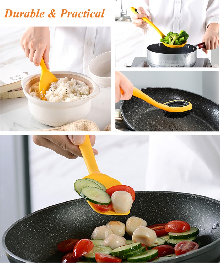 Silicone Non-Stick Oil Pot Scraper Cleaning Brush Cooking Tool Kitchen Accessory