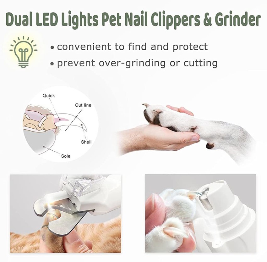 Dog Nail Grinder with LED Light Rechargeable Dog Nail Grinder for Large  Dogs Medium  Small Dogs Professional Pet Nail Grinder for Dogs Quiet  Soft Puppy Grooming Cat Nail Grinder Dog Nail