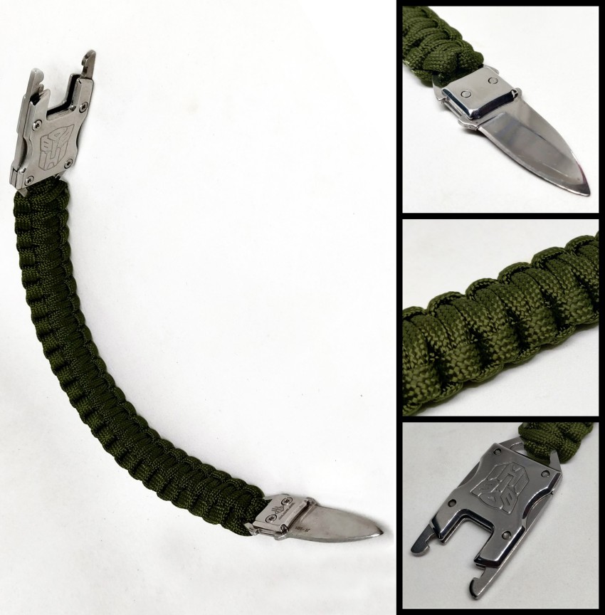 MKENDN Men U shape Survival Bracelet Outdoor Camping Rescue Emergency Rope  Bracelet For Women Black Stainless