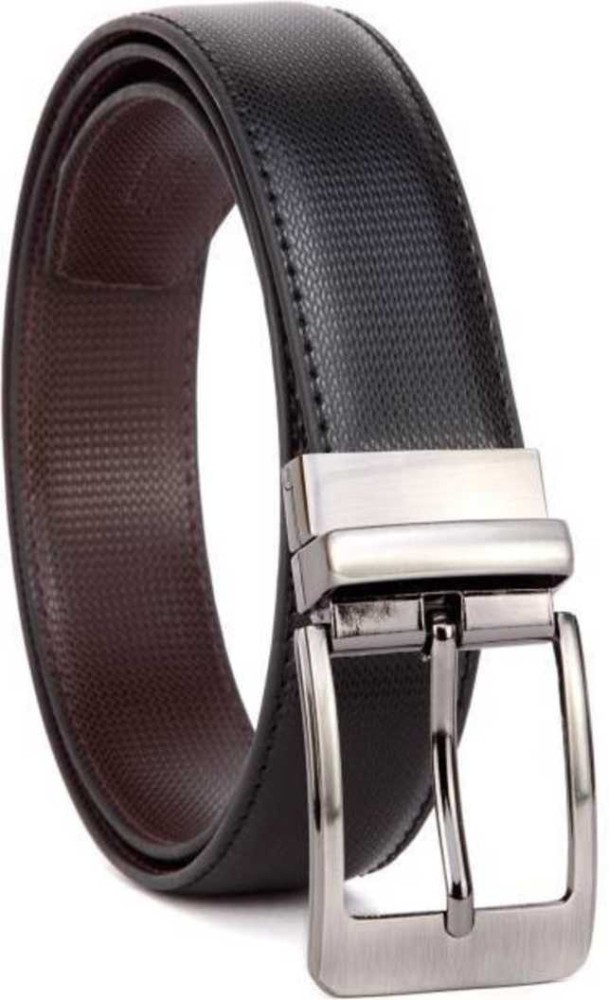 Black and Dark Brown Smooth Leather Reversible Belt SS24 23085519