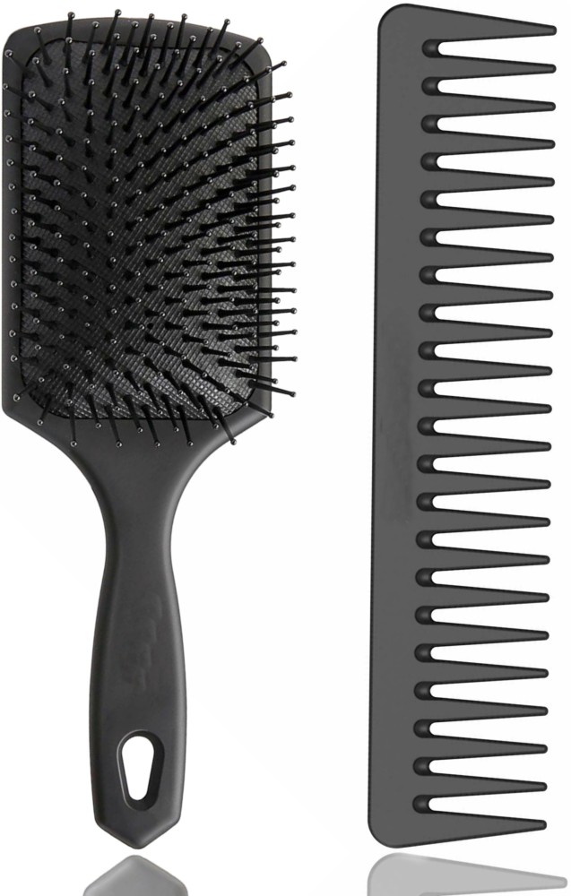 Buy Majestique Paddle Brush with A Large Cushion  Flat Hair Brush Velvet  Green 1s Online at Best Price  Hair Brushes