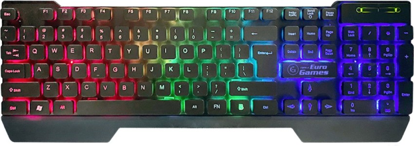 RPM Euro Games Gaming Keyboard With Palm Rest, Back Lit, Membrane