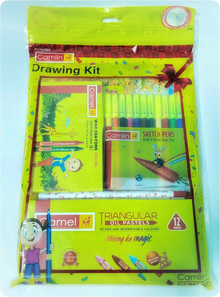 Camlin DRAWING KIT WITH OIL PASTELS 50 SHADES SET FOR  STUDENTS - ART SET