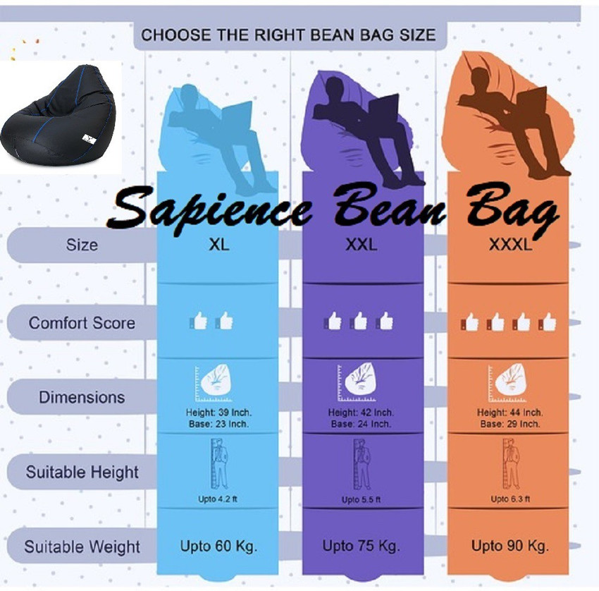 Update more than 137 bean bag size chart super hot 3tdesign.edu.vn