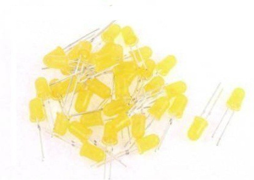 Yellow 5 mm LED with series resistor, 5 volt