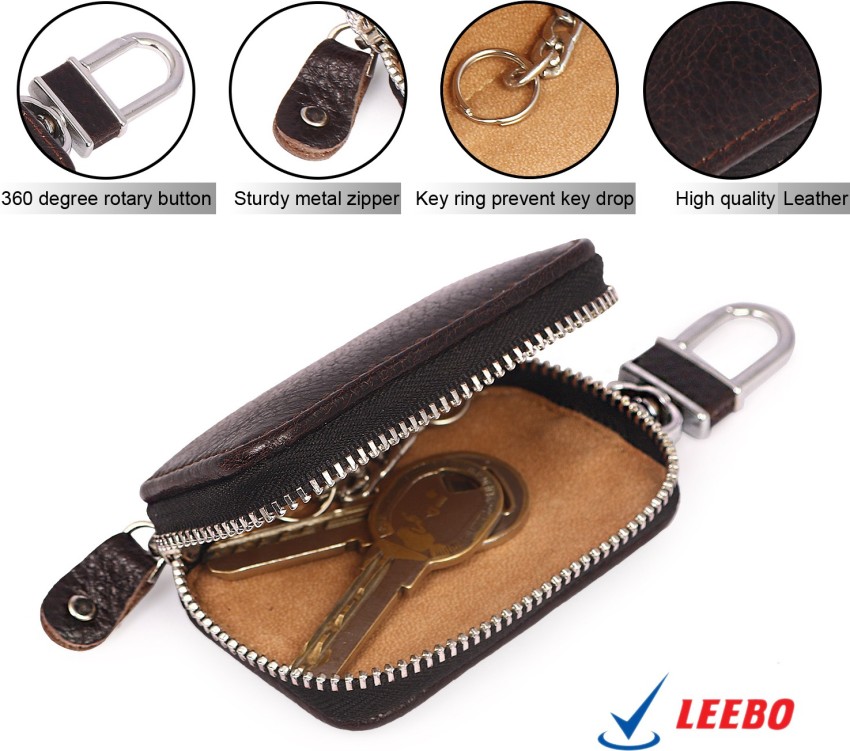 Canvas & Awl Genuine Leather Key Pouch Key Case With Belt Hook