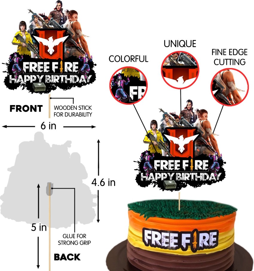 Free Fire cake topper – Cake Toppers MJ