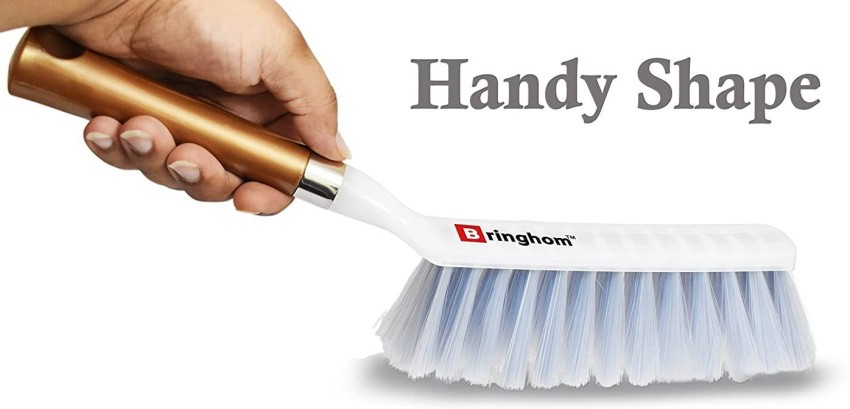 Bringhom Pack of 2 Flexi Bristles Carpet Brush with Long Handle for  Multipurpose Cleaning, Dusting Use in Home, Kitchen, Office ( Length :  34cm) - NM Plastic Dry Brush Price in India 