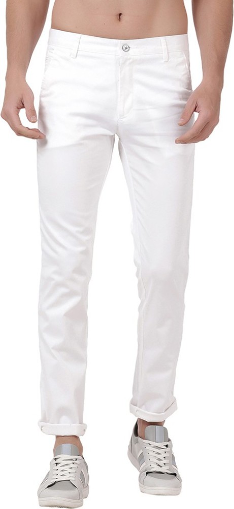 JUMP USA Women White Embroidered Skinny Fit Trousers