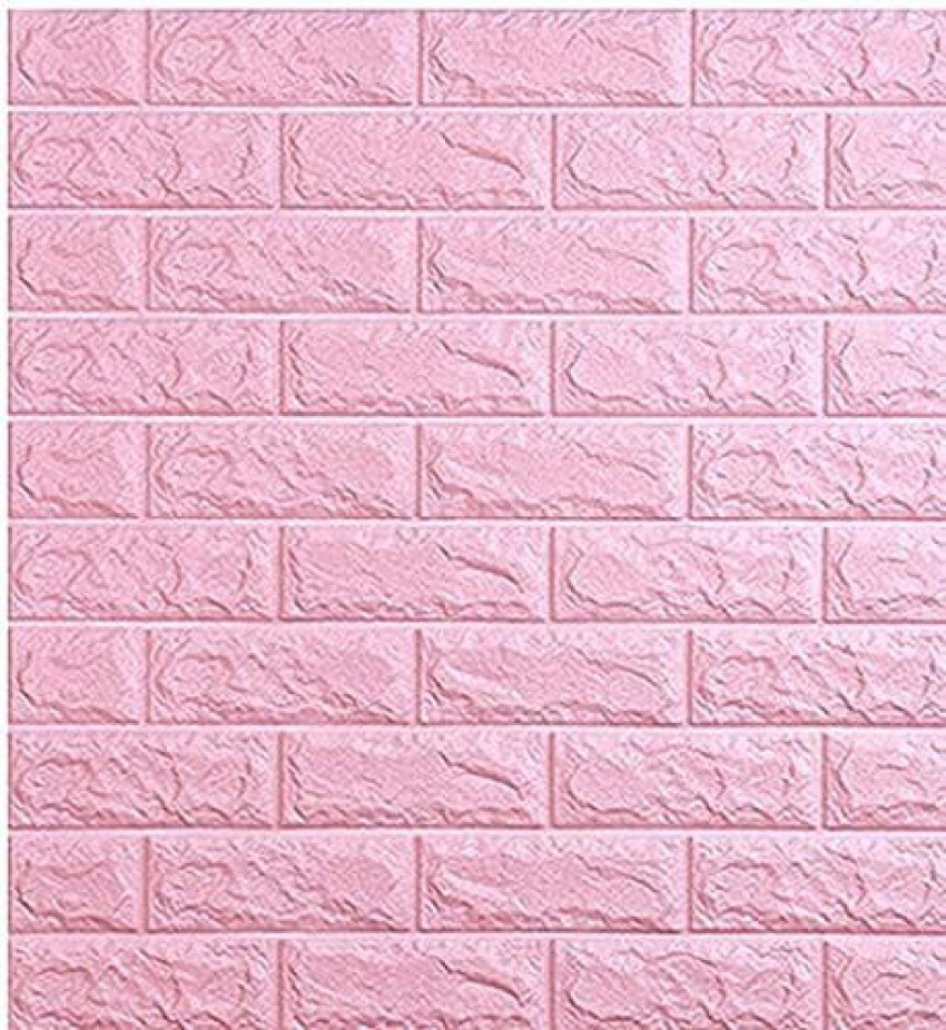 Pink Brick Brick effect wallpaper  TenStickers