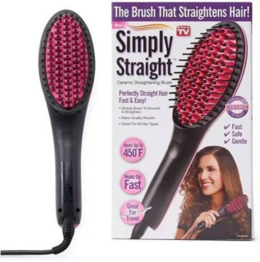 2In1 Hair Straightener Brush Hair Straightening And Curling Fast Heating 