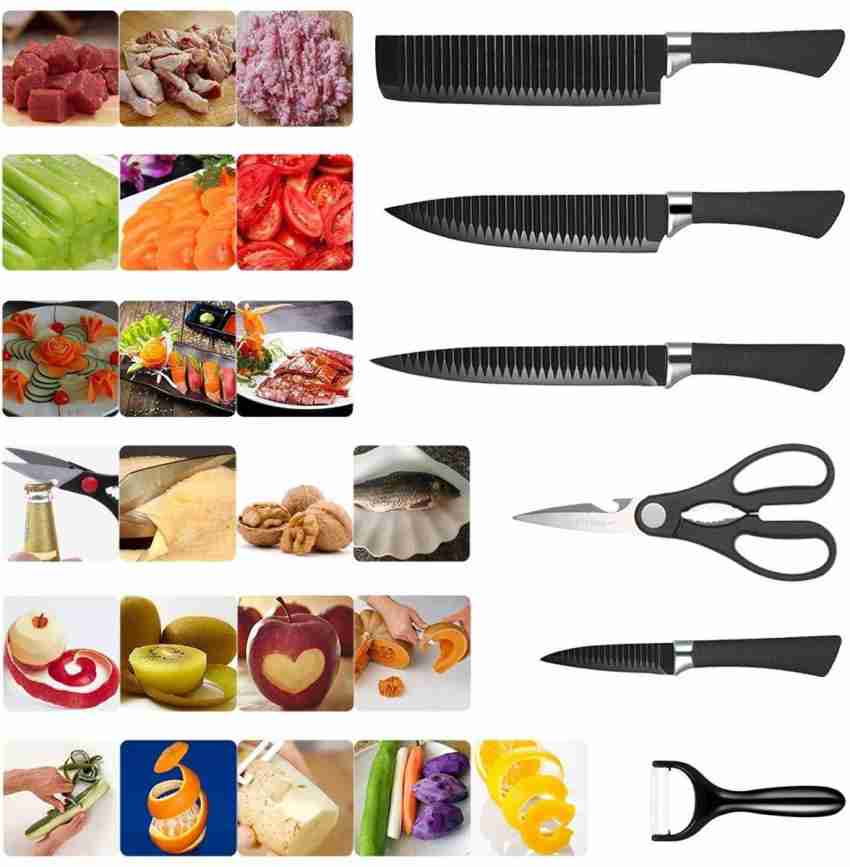 Anko 6-Piece Multicolour Kitchen Knife and Blade Cover Set