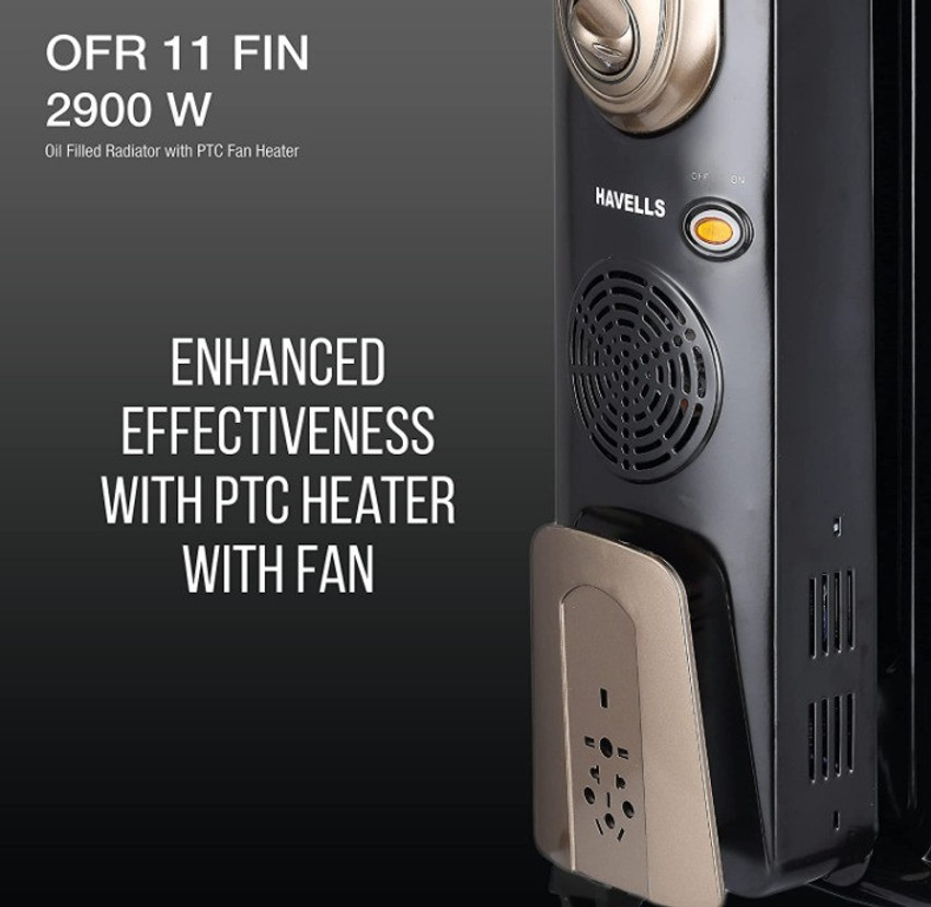 HAVELLS OFR 11FIN With PTC Fan Heater 2900 W Oil Filled Room Heater Price  in India - Buy HAVELLS OFR 11FIN With PTC Fan Heater 2900 W Oil Filled Room  Heater online