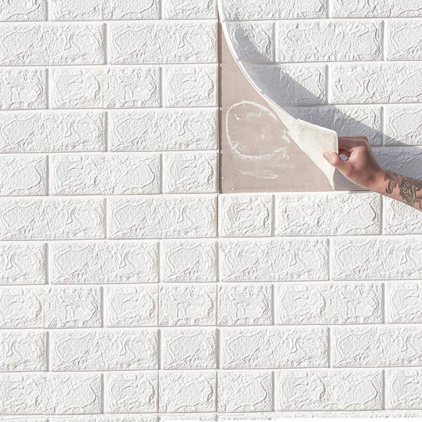 Peel and Stick 3D Brick Wall Panels for Interior Wall Decor White Brick  Wallpaper for Living