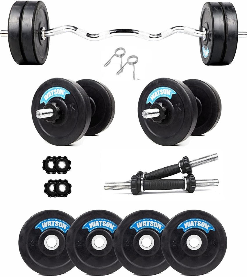 Gym Equipment for Home 8 kg (2 kg x 4) PVC, 14 inches Dumbbell Rod Set