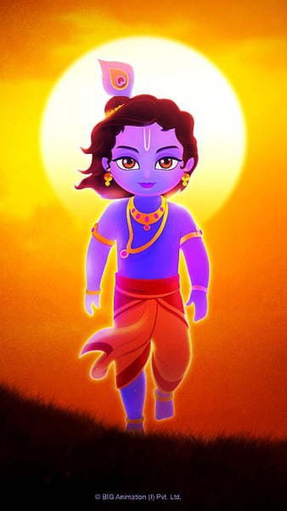 Cute Krishna, hindu god, bhakti, devotional, god, animation, cartoon, HD  phone wallpaper | Peakpx