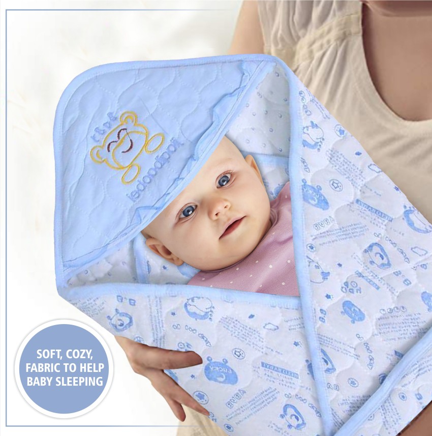 First Kick Baby Blankets New Born Pack of Wearable Hooded Swaddle Wrapper Sleeping  Bag for Baby Boys and Baby Girls Pack of 1 (0-6 Months, Turquish Blue) :  Amazon.in: Baby Products