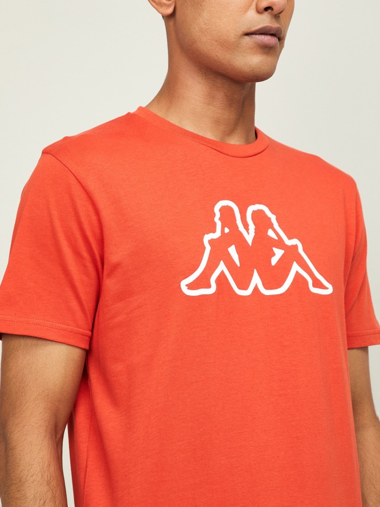 Kappa Printed Men Round Neck Orange T-Shirt - Buy Kappa Printed Men Round Neck Orange T-Shirt Online Best Prices in India | Flipkart.com