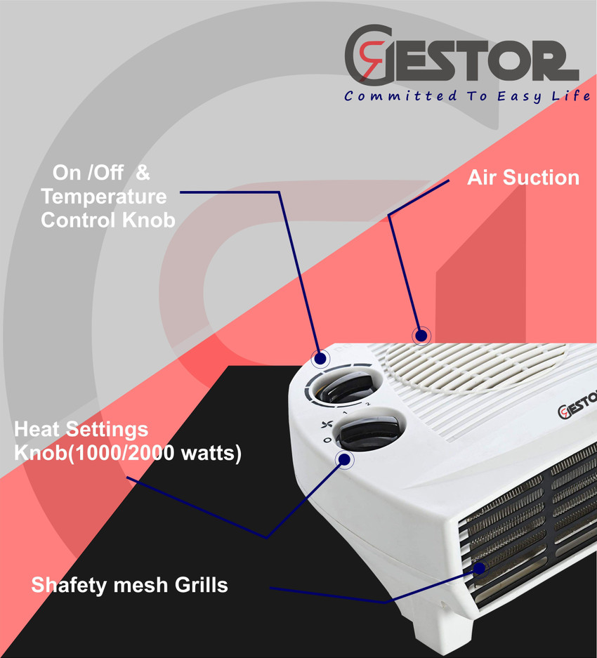 GESTOR Blaze Noiseless with Copper Motor Fan Room Heater Price in India -  Buy GESTOR Blaze Noiseless with Copper Motor Fan Room Heater online at  Flipkart.com