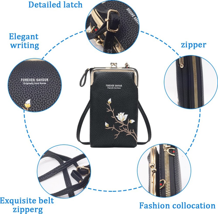 HASTHIP Mobile Bag for Women, PU Leather Mobile Wallet Women Purse Sling  Bag with Credit Hair Accessory Set Price in India - Buy HASTHIP Mobile Bag  for Women, PU Leather Mobile Wallet