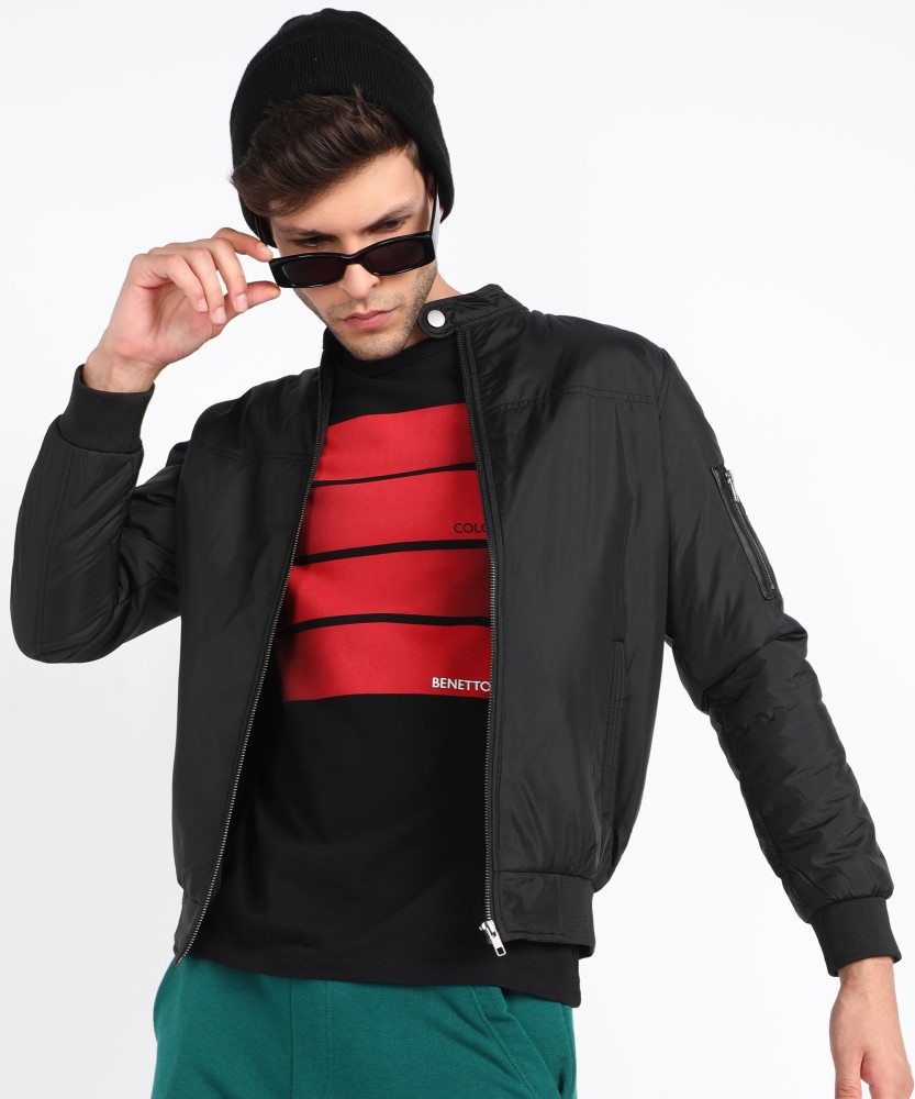 Spykar Red Polyester Regular Fit Bomber Jackets For Men