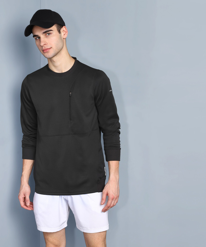Sleeve Solid Men Sweatshirt 