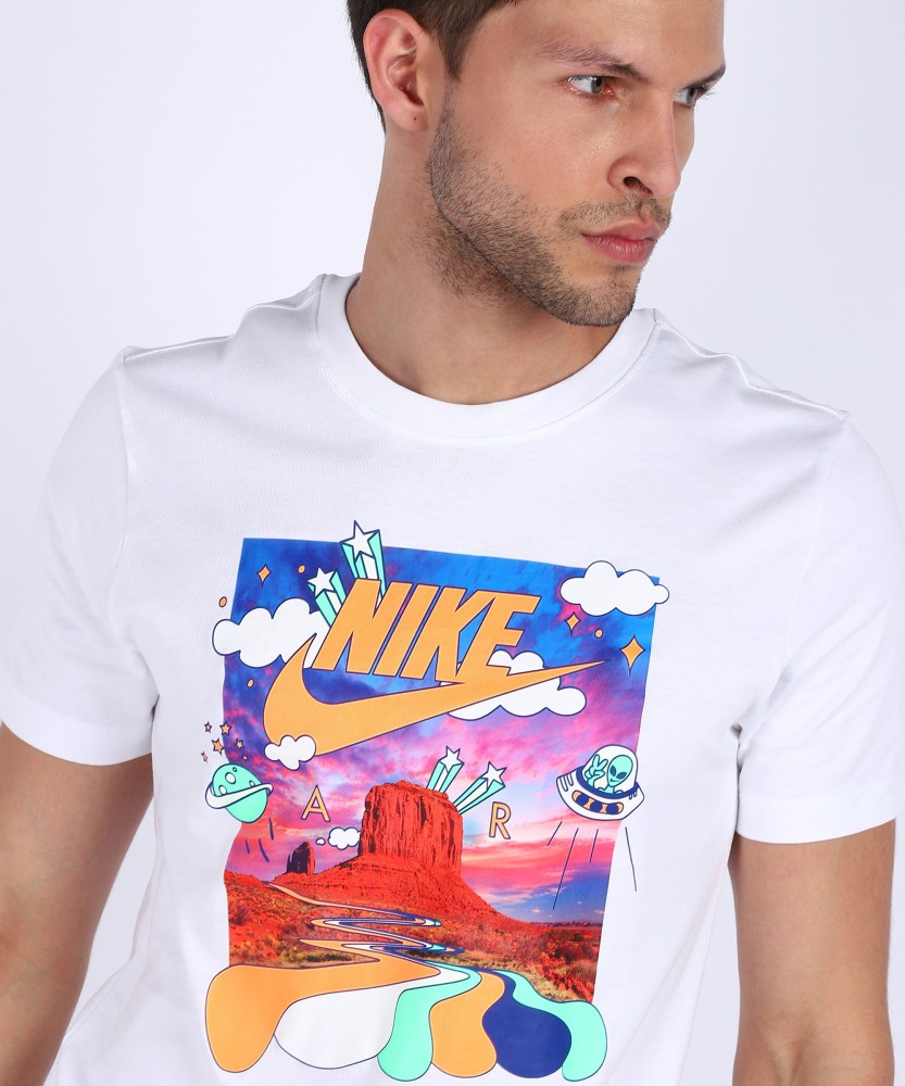 NIKE Graphic Print Men Round Neck White T-Shirt - Buy NIKE Graphic Print  Men Round Neck White T-Shirt Online at Best Prices in India