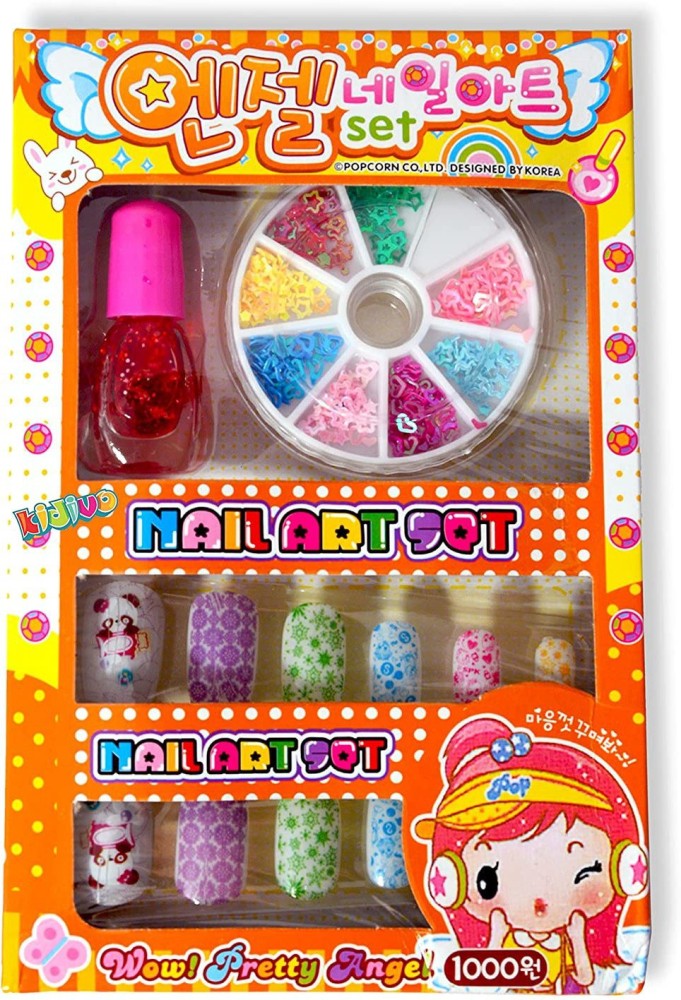 5 Nail Art Kit With 12 Artificial Nails With Tools And Glitters Original Imag8ntckr7jfghj 