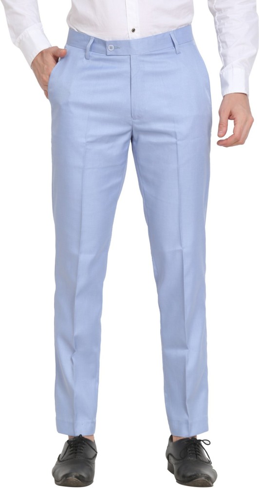 HARIKUNJ Slim Fit Men Light Blue Trousers  Buy HARIKUNJ Slim Fit Men Light  Blue Trousers Online at Best Prices in India  Flipkartcom