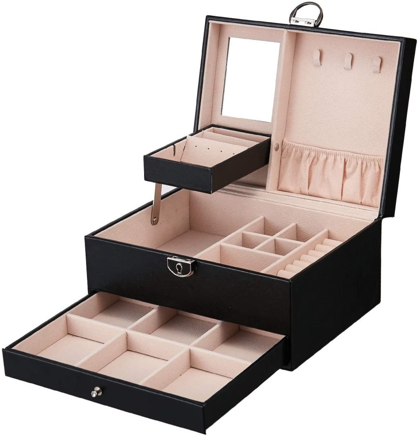 Buy ZINT Genuine Leather Brown Travel Jewelry Box Trinket Case Rings  Pendants Organizer Online at Low Prices in India 