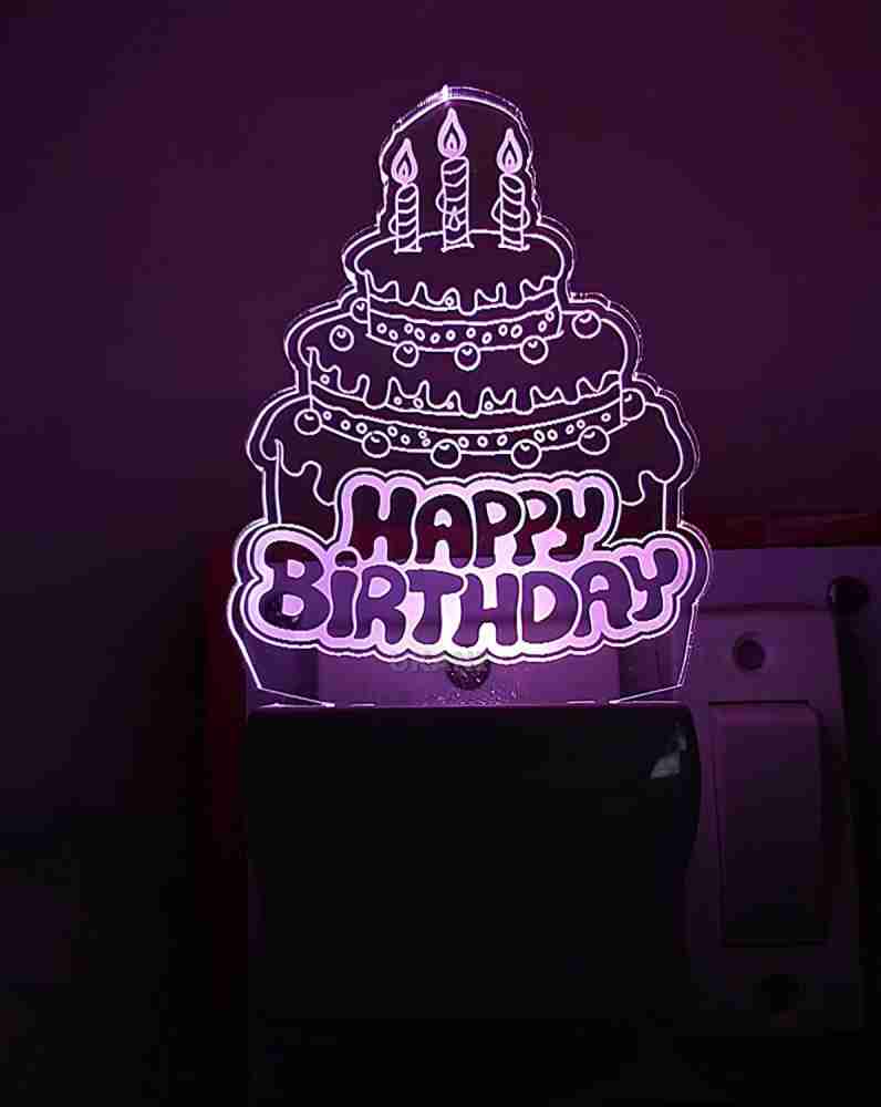 Pawan 3D Happy Birthday Cake Night Lamp Night Lamp Price in India - Buy  Pawan 3D Happy Birthday Cake Night Lamp Night Lamp online at 