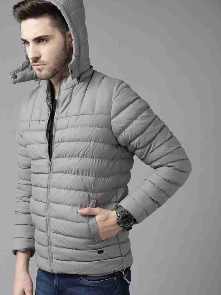 Roadster Men Grey Solid Puffer Jacket