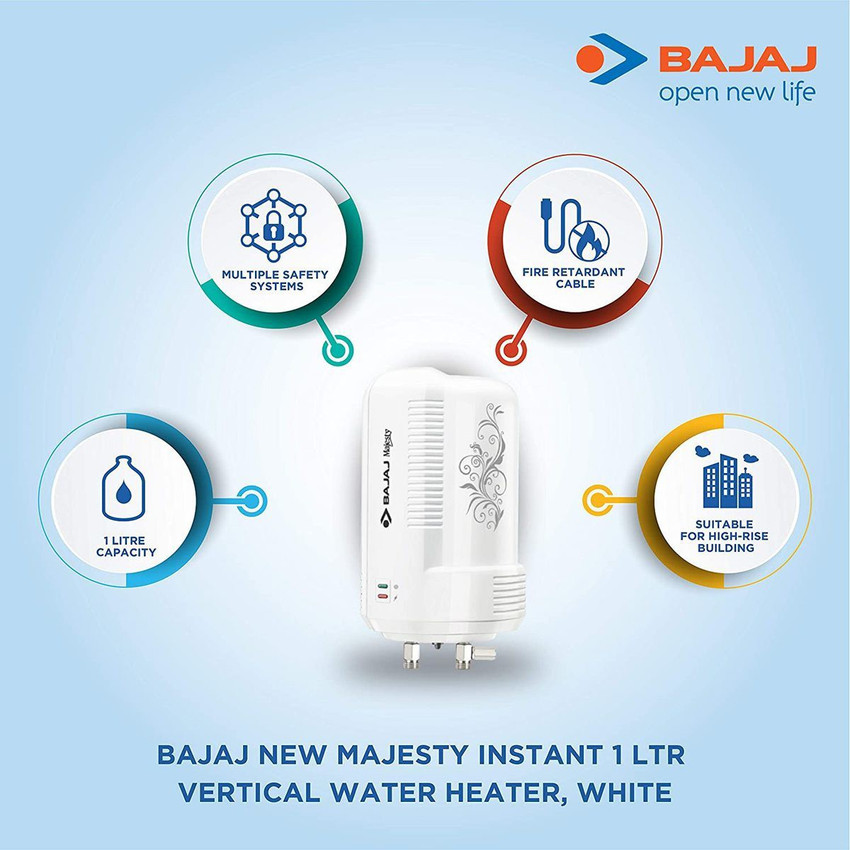BAJAJ 3 L Instant Water Geyser (New Majesty-3000watt/3kw- sold by aadeshwar  hardware - mumbai, White) Price in India - Buy BAJAJ 3 L Instant Water  Geyser (New Majesty-3000watt/3kw- sold by aadeshwar hardware -